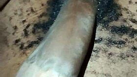 Bold gay twink wanks his hairy big cock solo at home