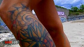 B Reed slams hard on a Spanish public beach