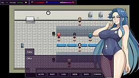 Horny slut exposes herself in class, defeats boss in hentai
