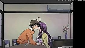 In this hentai, the stepson fucks his stepmom in the kitchen, uncensored and subtitled.
