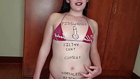 Teen Slut Humiliates Herself With Dirty Fruits