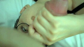 Beautiful woman craves giving blowjob to her man, ending with a messy facial of pure joy.