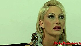 Redhead dominatrix ties up bigtit eurobabe!