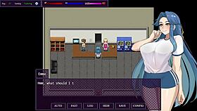 Horny slut exposes herself in class, defeats boss in hentai