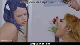 nerdy stepbros swapping stepsisters for some fun doggystyle action