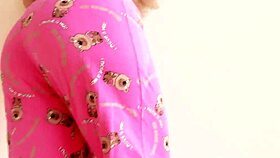 Curvy blonde shows her amazingly huge boobs to the camera