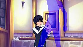 sword art online yaoi! kirito handjob in japanese asian manga anime game porn gay!