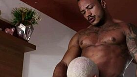 Straight up bareback cock sucking and ass to mouth action with a Brazilian stud and his black friend