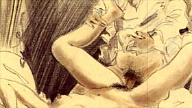 vintage erotic drawings from retro anime and cartoon styles in a unique antique collection