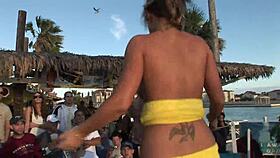 South Padre spring break fun: Coeds strip for a prize