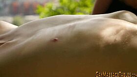 Gay twink’s ass gets pounded by masseur outdoors