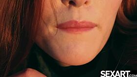 stunning redhead jia lissa rides a huge dildo to multiple orgasms