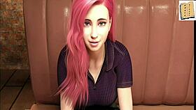 Chatting with gorgeous pink-haired MILF gets erotic!