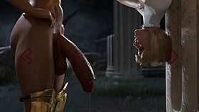 Her holes are craving that big milf's dick in this 3d futanari creampie