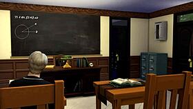 Golden shower and cock worship with black bull in The Sims 4
