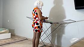 An old housewife eagerly tries new things with a willing partner.