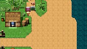 Natsuki enjoys a naked bath in the hentai game