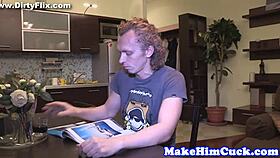 European beauty gets bound and fucked on a couch by her boyfriend’s friend