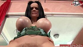 Skinny Hairy Mature Craves Sex with Huge Silicone Tits, Ready for It?