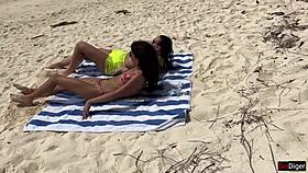 Man, this voyeur jerking off to busty milf and stepdaughter is wild! 😲