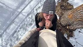 Outdoor Sex In The Park In Winter