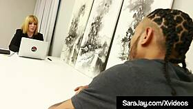 Older Boss Beauty Sara Jay Fucks Big Latino Workers Cock!