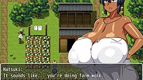 Natsuki enjoys a naked bath in the hentai game