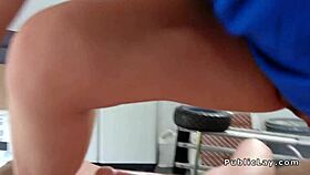 Bubble Butt Blonde Banging Hard In Public Garage With Voyeurs Watching