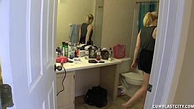 Steamy bath time solo ends up in a facial