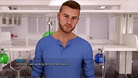 Hentai game with an American girlfriend and big tits