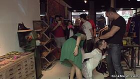 Public bound and fucked: double penetration BDSM adventure with anal and assfucking