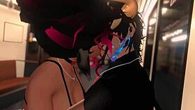 Latina woman rides train