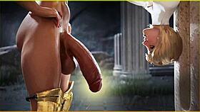 Her holes are craving that big milf's dick in this 3d futanari creampie