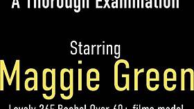 maggie green, the big boobed beauty, finger fucks lila lovely in stockings until she orgasms