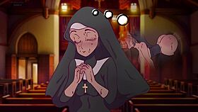 Wow! A nun fantasizes wild fucking in a prayer booth hentai parody cartoon!
