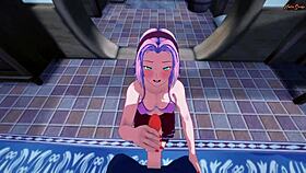 Sakura Swallows Cum Then Gets Doggy Fucked Against Wall