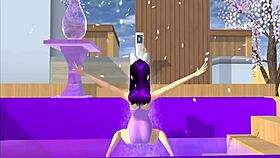 Dancing fox girl on lap in Point of View game