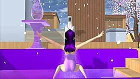Dancing fox girl on lap in Point of View game