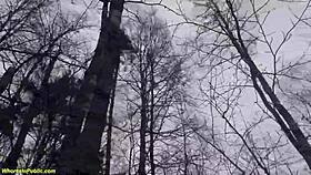 Wow, busty girl gets roughly slammed deep in the forest!