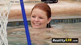 Pool party got wild with this hot redhead