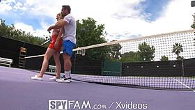 spyfam step bro teaches step sis tennis with his big dick 😈