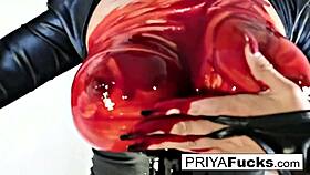 Priya Rai teases in halloween milf costume