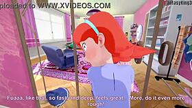 Jessica having sex with Rick, full fantasy in 3D cartoon