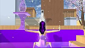 Dancing fox girl on lap in Point of View game