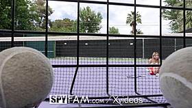 spyfam step bro teaches step sis tennis with his big dick 😈