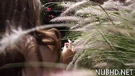 small girl has fun in video