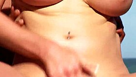 Busty blonde tourist ass fucked by locals in interracial outdoor threesome