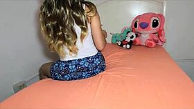 My stepfather catches me masturbating and I offer my pussy to keep it secret