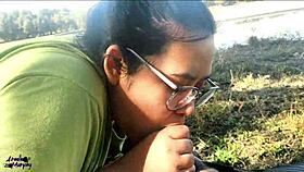 Mamada en el Lago en Publico con Latina Caliente