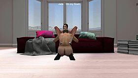 In episode 12 of Second Life, the young brunette visits grandfather's home for a blowjob, creampie, and cunilingus chat